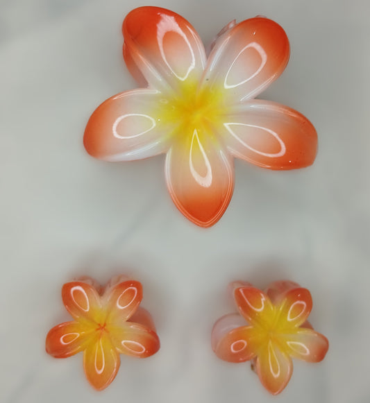 Glossy Lotus Flower Hair Claw Clips