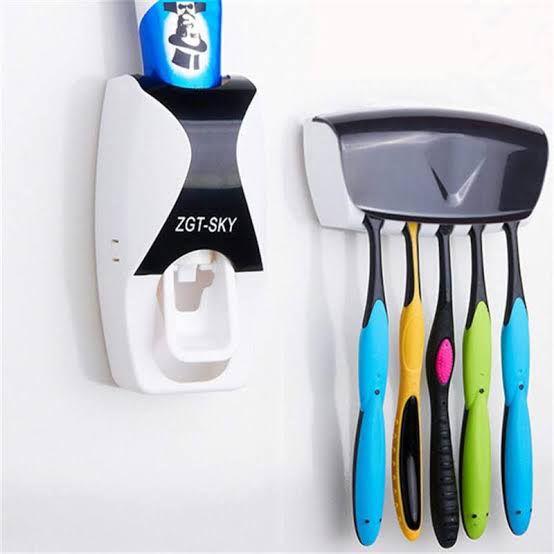 Hands-Free Toothpaste Squeezer & Toothbrush Organizer