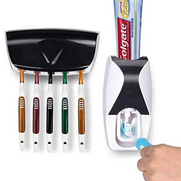 Hands-Free Toothpaste Squeezer & Toothbrush Organizer