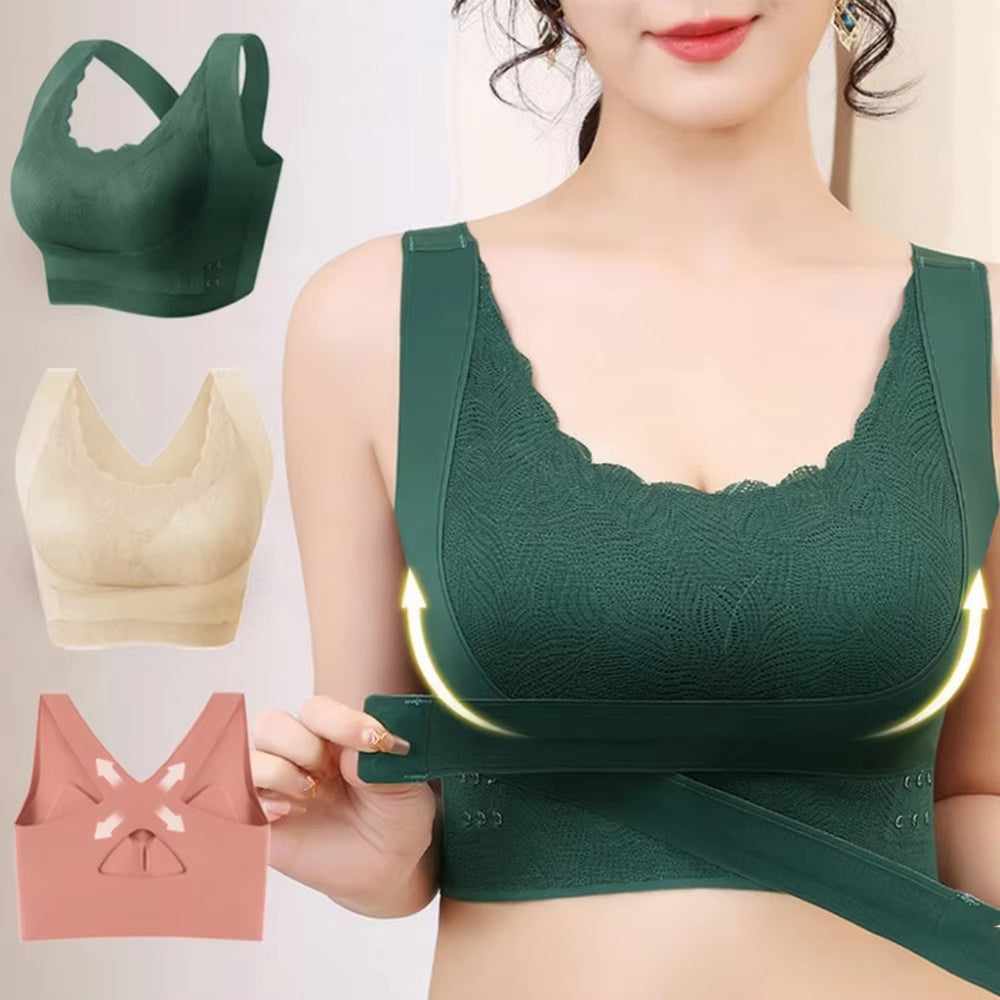 Invisible Posture Lift Bra | Wireless Support + Anti-Slouch X-Back (Adjustable Side-Hooks)