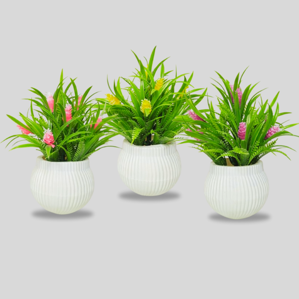 Modern Decorative Planter with Lifelike Artificial Greenery